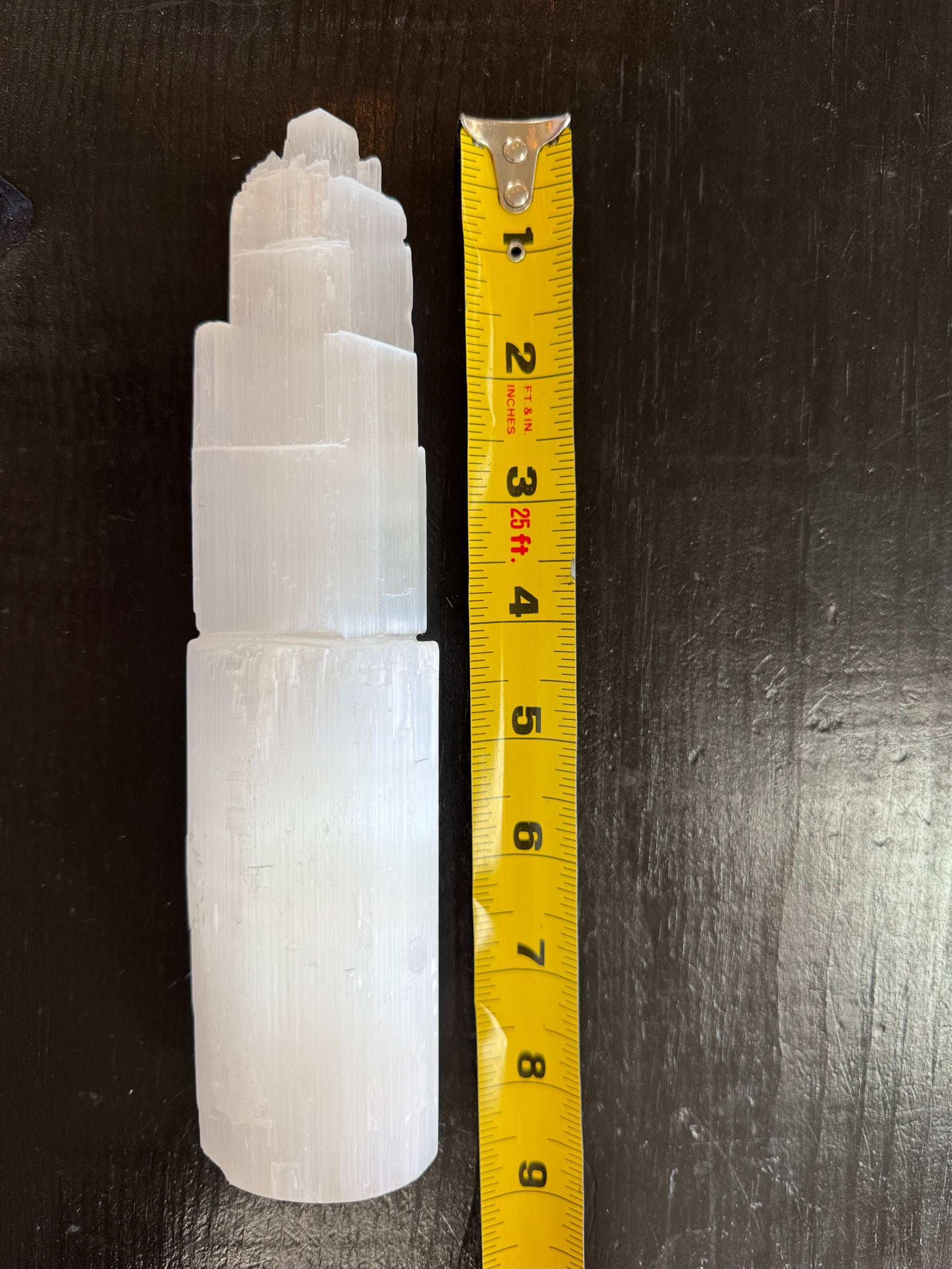 9" Selenite Tower - Charger with Ruler